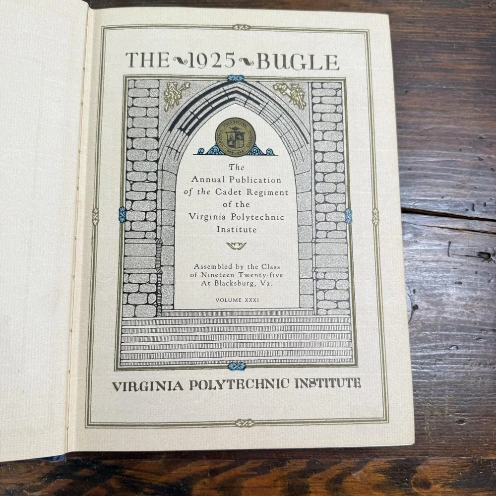 Vintage 1925 Bugle Virginia Polytechnic Institute Yearbook VPI Blacksburg HC